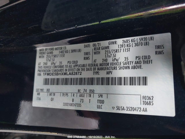 Ford Bronco Big Bend 2021 1FMDE5BHXMLA82872 Image 9