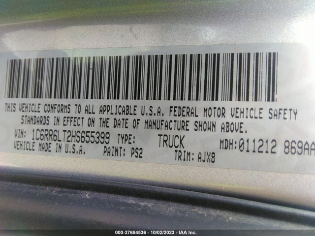 1C6RR6LT2HS655399 RAM 1500 Lone Star Silver