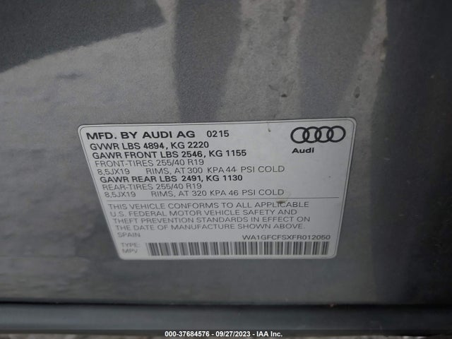 WA1GFCFSXFR012050 Audi Q3 2.0t Prestige