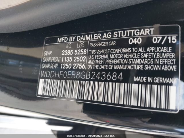 WDDHF0EB8GB243684 Mercedes-Benz E-class E 250 Bluetec