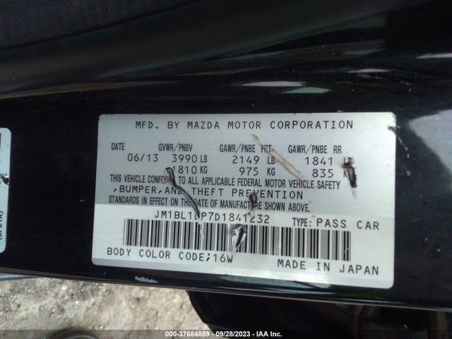2013 MAZDA MAZDA3 I TOURING VIN: JM1BL1LP7D1841232