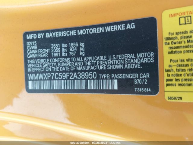 WMWXP7C59F2A38950 Mini Cooper Hardtop S