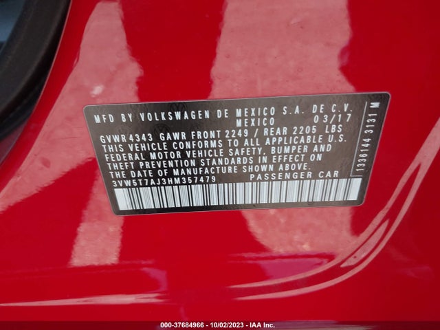 3VW5T7AJ3HM357479 Volkswagen JETTA GLI