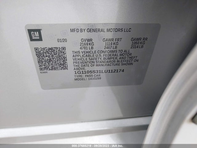 Chevrolet Impala Premier 2020 1G1105S31LU112174 Image 9