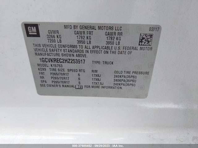Chevrolet Silverado 1500 Lt 2017 1GCVKREC2HZ253917 Image 9