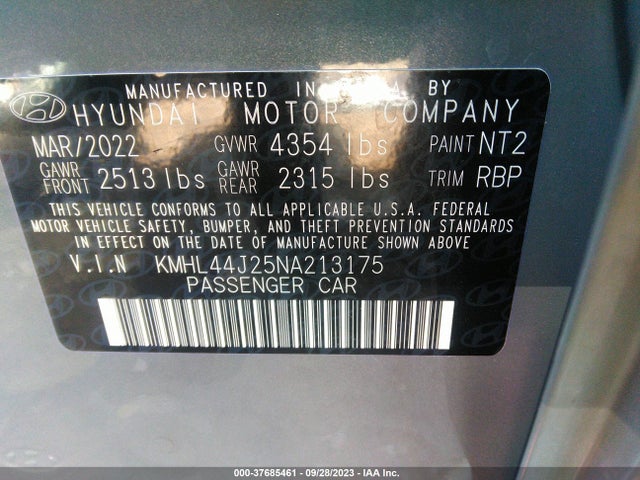 2022 HYUNDAI SONATA KMHL44J25NA213175 Photo 8