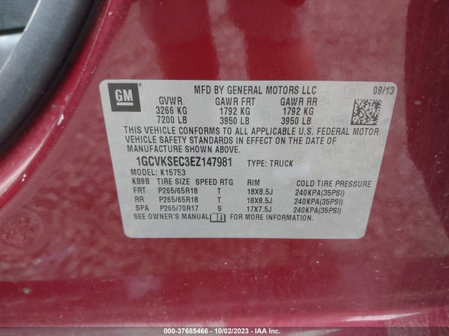 Chevrolet Silverado 1500 2lz 2014 1GCVKSEC3EZ147981 Image 9