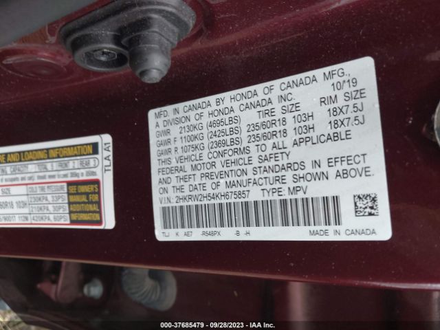 2HKRW2H54KH675857 Honda CR-V EX