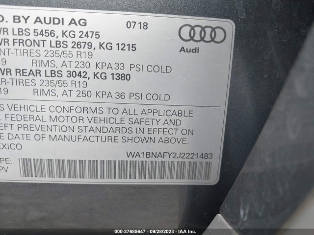 WA1BNAFY2J2221483 Audi Q5 Premium Plus