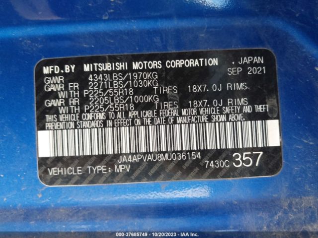 JA4APVAU8MU036154 Mitsubishi Outlander Sport 2.0 Se 2wd