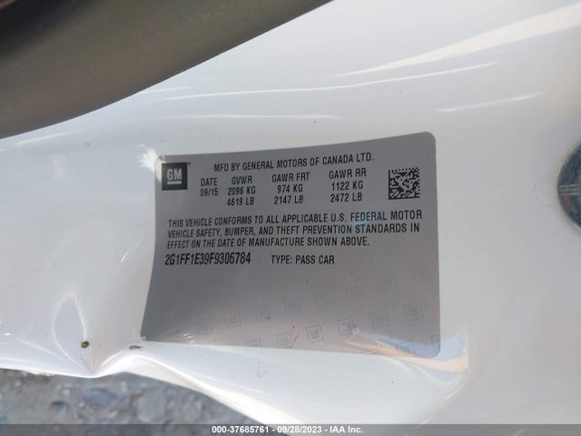 Chevrolet Camaro 2lt 2015 2G1FF1E39F9306784 Image 9