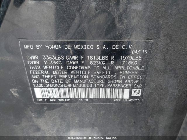 3HGGK5H54FM786866 Honda FIT LX