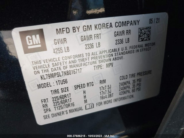 Chevrolet Trailblazer Lt 2022 KL79MPSL7NB016717 Image 9