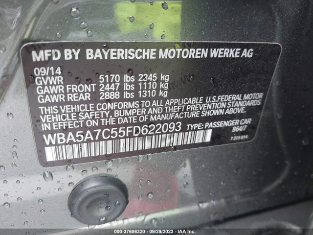 2015 BMW 528I XDRIVE VIN: WBA5A7C55FD622093