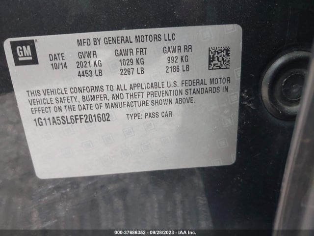 Chevrolet MALIBU LS 2015 1G11A5SL6FF201602 Image 9