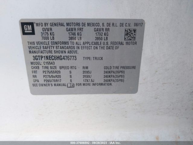 3GTP1NEC6HG476773 GMC Sierra 1500 Slt