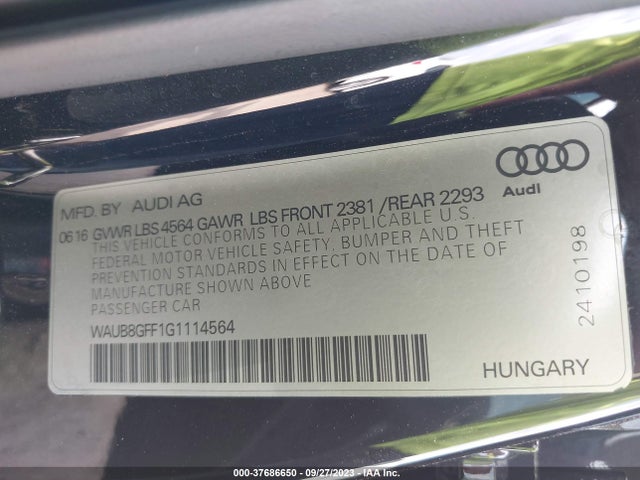 WAUB8GFF1G1114564 Audi A3 2.0t Premium