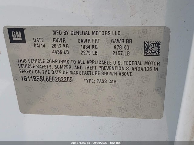 Chevrolet Malibu 1ls 2014 1G11B5SL8EF282209 Image 9