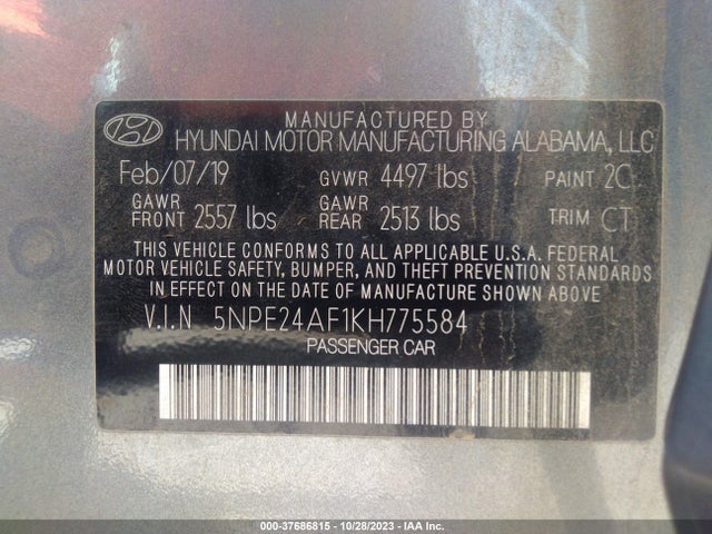 Hyundai SONATA SE 2019 5NPE24AF1KH775584 Image 9