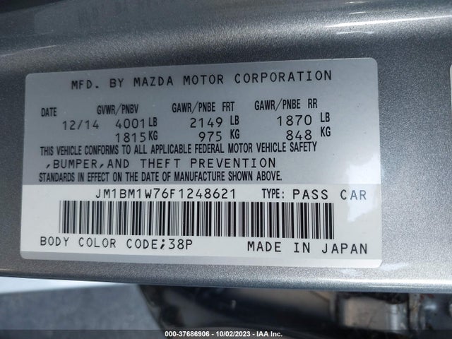 JM1BM1W76F1248621 Mazda Mazda3 I Grand Touring