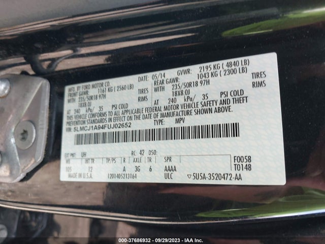 Lincoln MKC 2015 5LMCJ1A94FUJ02652 Image 9
