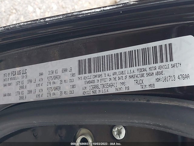 1C6RR6LT3KS546411 RAM 1500 Classic Big Horn