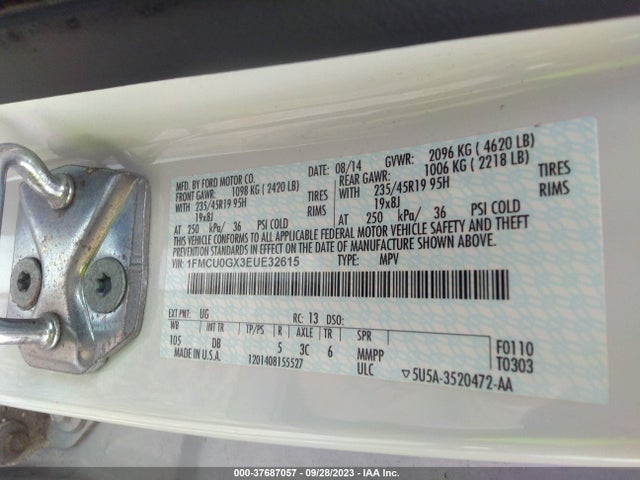 1FMCU0GX3EUE32615 Ford ESCAPE SE