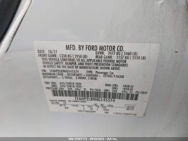 Ford POLICE INTERCEPTOR SEDAN 2017 1FAHP2L89HG145574 Image 9