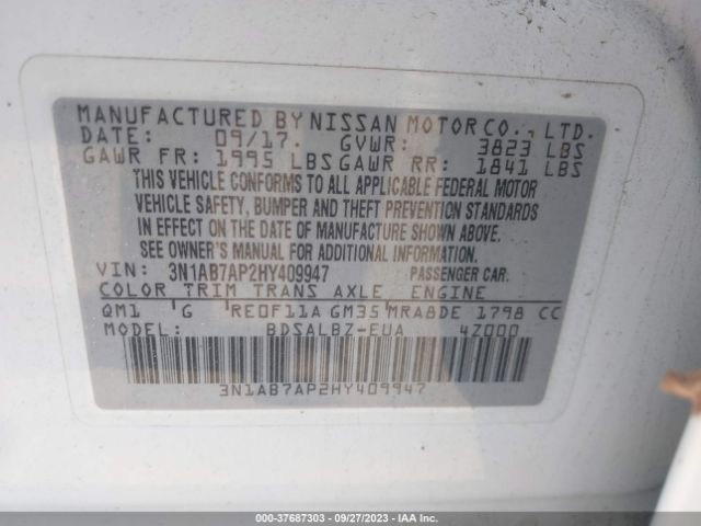 3N1AB7AP2HY409947 Nissan SENTRA S