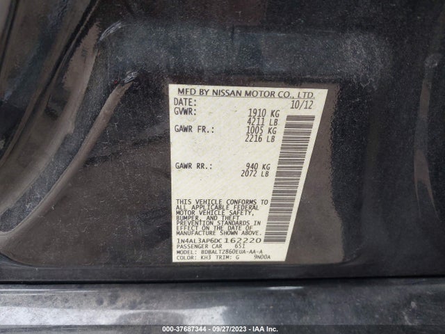 2013 NISSAN ALTIMA 2.5 SV VIN: 1N4AL3AP6DC162220