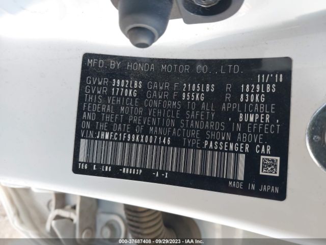 JHMFC1F99KX007146 Honda Civic Sedan Touring