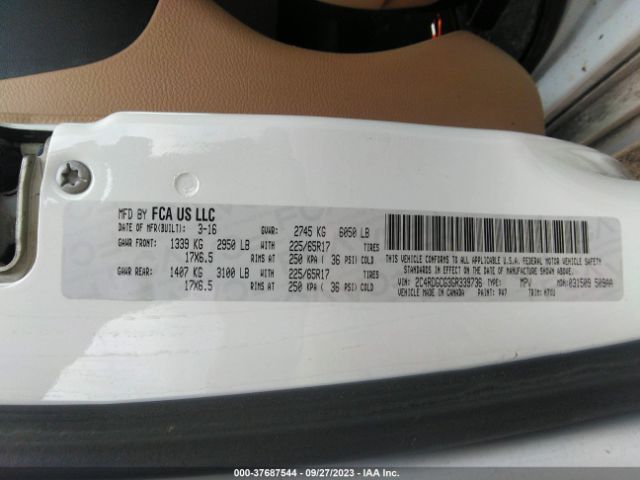 2C4RDGCG3GR339736 Dodge Grand Caravan Sxt
