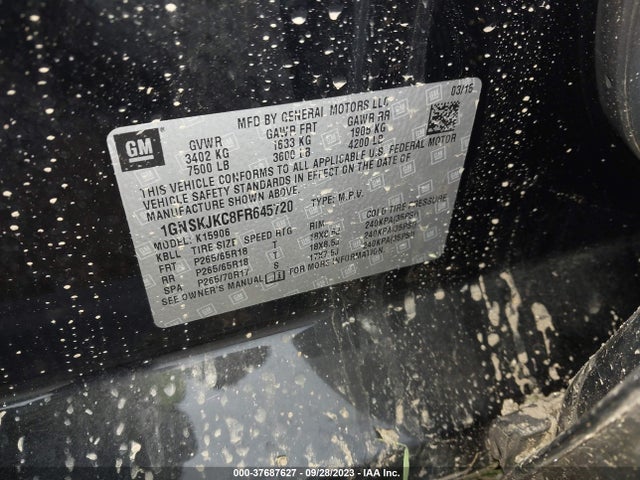 Chevrolet Suburban Lt 2015 1GNSKJKC8FR645720 Image 9