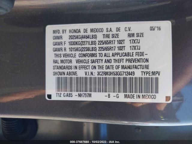 3CZRM3H53GG712449 Honda CR-V EX