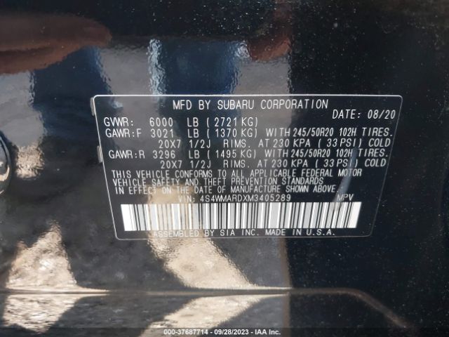 4S4WMARDXM3405289 Subaru Ascent Touring