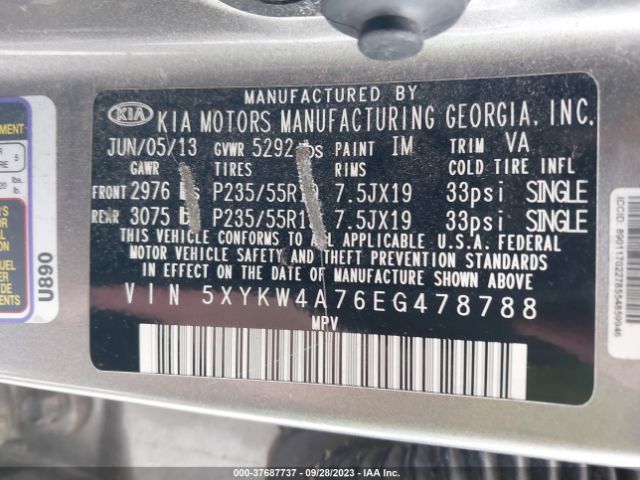 5XYKW4A76EG478788 KIA SORENTO SX