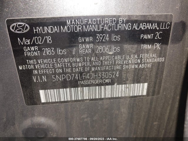 Hyundai ELANTRA SE 2018 5NPD74LF4JH330524 Image 9