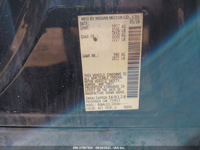 Nissan ALTIMA 2.5 2016 1N4AL3AP0GN369128 Image 9