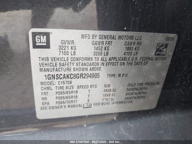 Chevrolet Tahoe Ls 2016 1GNSCAKC8GR294905 Image 9