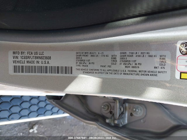 1C6SRFJT8MN823608 RAM 1500 Laramie