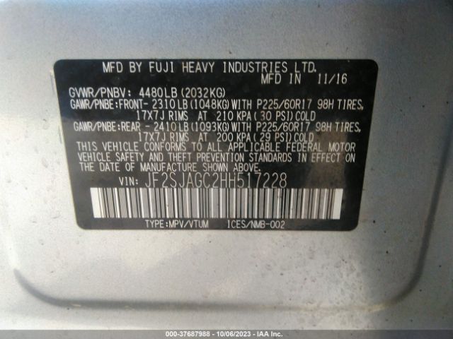 JF2SJAGC2HH517228 Subaru Forester Premium