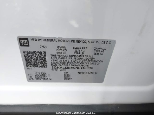 3GKALMEV9NL110034 GMC Terrain Sle