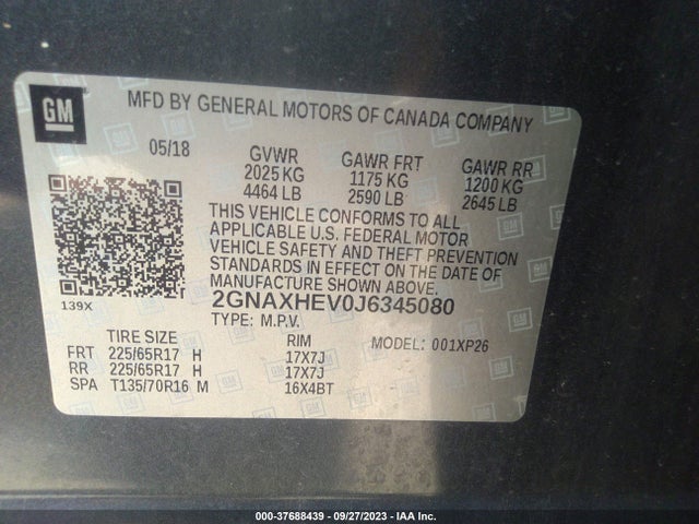 Chevrolet EQUINOX LS 2018 2GNAXHEV0J6345080 Image 9