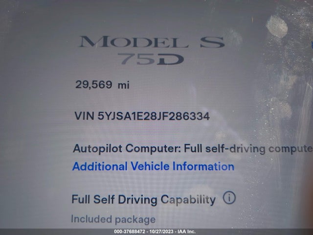 2018 TESLA MODEL S 5YJSA1E28JF286334 Photo 8