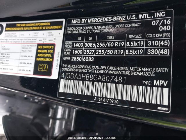 4JGDA5HB8GA807481 Mercedes-Benz Gle Gle 350