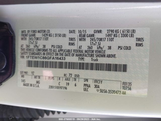 1FTEW1C86GFA16433 Ford F-150 Xlt/xl