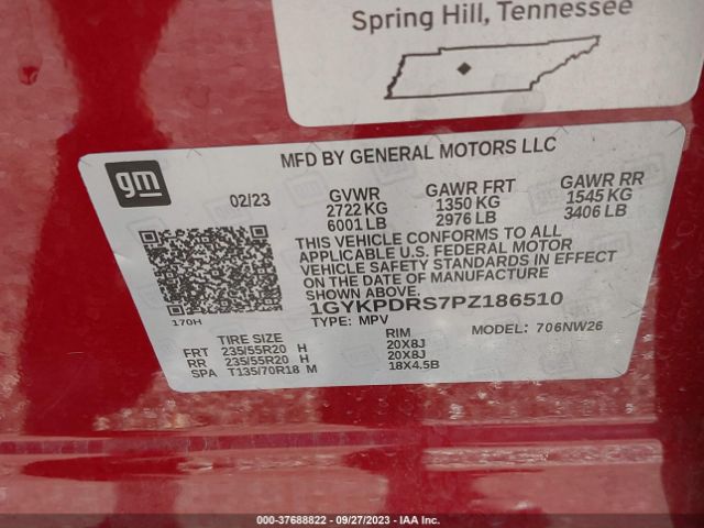 1GYKPDRS7PZ186510 Cadillac Xt6 Awd Premium Luxury
