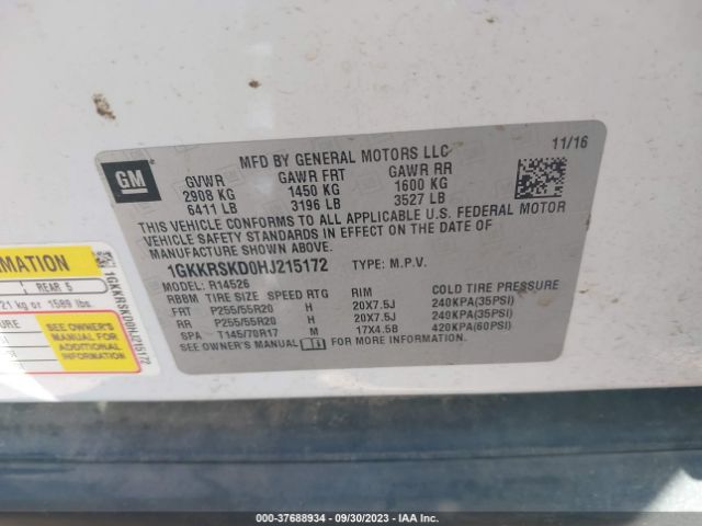 1GKKRSKD0HJ215172 GMC Acadia Limited Limited