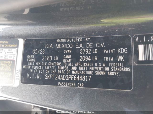 3KPF24AD3PE644817 KIA Forte Lxs