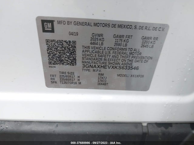 Chevrolet EQUINOX LS 2019 3GNAXHEVXKS633546 Image 9